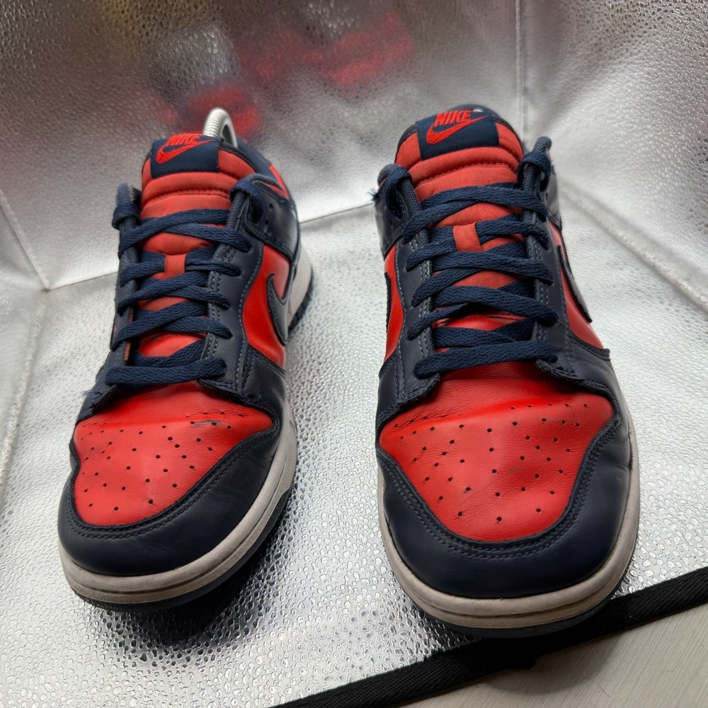 Size 10 Nike Dunk Retro 2024 Low Navy Red Obsidian Mens Sneakers DV0833-601 - Picture 3 of 10